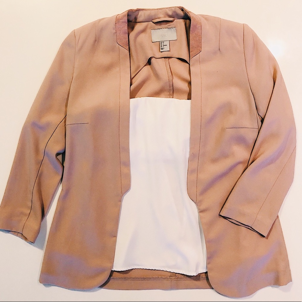 H&M blush pink business blazer